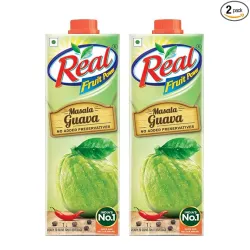 DABUR Real Masala Guava Fruit Juice-1L (Pack Of 2)|No Added Preservatives,No Artificial Colours & Artificial Flavours