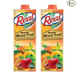 DABUR Real Masala Mixed Fruit Juice-1L (Pack Of 2)|No Added Preservatives,No Artificial Colours & Artificial Flavours|