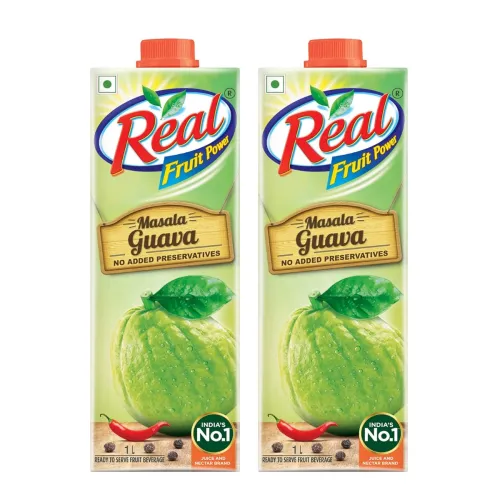 Image of DABUR Real Masala Guava Fruit Juice-1L (Pack Of 2) |No Added Preservatives,No Artificial Colours & Artificial Flavours|G