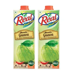 DABUR Real Masala Guava Fruit Juice-1L (Pack Of 2) |No Added Preservatives,No Artificial Colours & Artificial Flavours|G