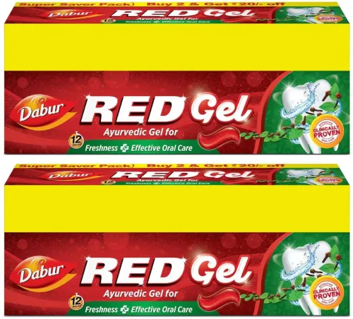 Image of Dabur Red Ayurvedic Gel for Freshness ( Super Saver Pack) Toothpaste  (600 g, Pack of 2)