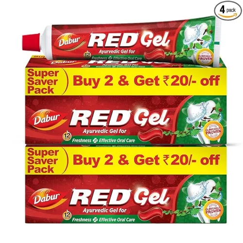 Image of Dabur Red Gel Ayurvedic Toothpaste 600g (150g x4)