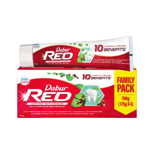 Image of Dabur Red Paste (Combo Pack- 175g x 4) |Complete Cavity Protection |13 Ayurvedic Herbs Toothpaste (700 g)