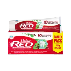Dabur Red Paste (Combo Pack- 175g x 4) |Complete Cavity Protection |13 Ayurvedic Herbs Toothpaste (700 g)