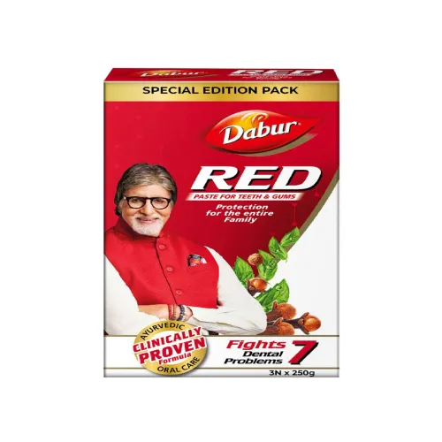 Image of Dabur Set of 3 Red Toothpaste - 250g each 