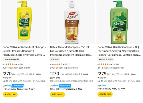 Image of Dabur Shampoo upto 65% Discount