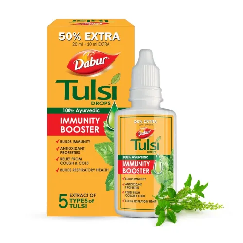 Image of Dabur Tulsi Drops : 30ml (20ml + 10ml Free)
