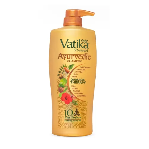 Image of Dabur Vatika Ayurvedic Shampoo - 640ml | Damage Therapy 