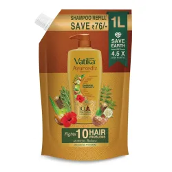 Dabur Vatika Ayurvedic Shampoo Refill Pouch - 1 L