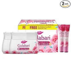 Dabur Gulabari Cold Cream 200g + Lip Balm 16g Combo – Rose Oil & Vitamin E Moisturizing Pack