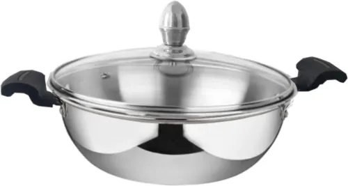 Image of DACELITE WokandKadhai Kadhai 26 cm diameter with Lid 2.5 L capacity (Stainless Steel, Non-stick, Induction Bottom)