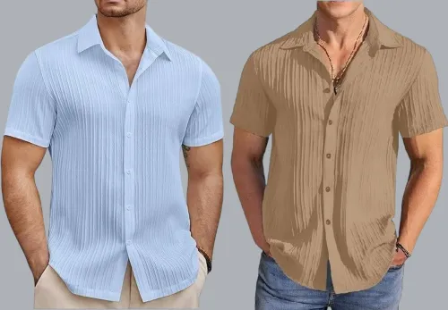 Image of DADAIMPEX Men Self Design Casual Green Shirt