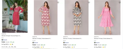 Image of Dadiya Women's Kurtas upto 80% Discount