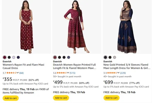Image of Daevish womens dresses upto 80% off