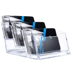 DAHSHA 3-Tier Acrylic Visiting Business Card Holder Display Stand