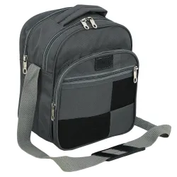 DAHSHA Multi-Pocket Nylon Sling Cross Body Bag, Grey