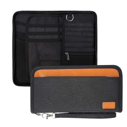 DAHSHA Unisex Nylon RFID Travel Family Passport Holder Card Holder Wallet Travel
