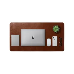 DailyObjects Large Premium Vegan Leather Desk Mat|Anti-Skid|Anti-Slip|85*45cm|Reversible Desk spread Turf Desk/Laptop Mat for Work from Home/Office/Gaming- Extended mouse pad and keyboard de...