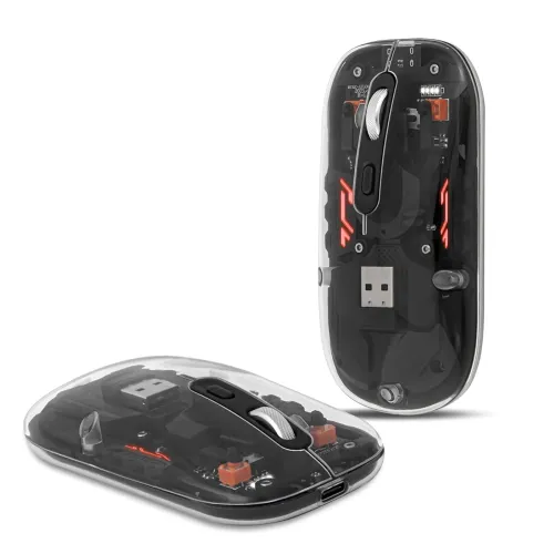 Image of Dancesoul Transparent Wireless Mouse 3-Mode Rechargeable