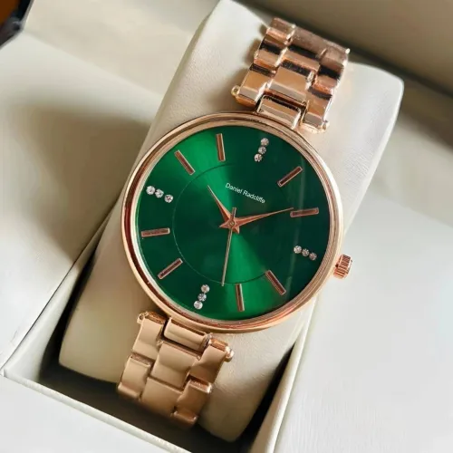 Image of Daniel Radcliffe Atractive Rose Gold Green Color Luxury Trending Analog Watch - For Women DB Rose Green DR