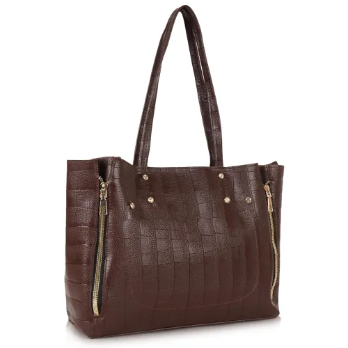 Image of DANIEL CLARK Crocodile Pattern Tote Bag for Womens