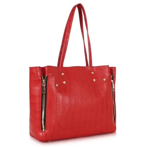 Image of DANIEL CLARK Crocodile Pattern Tote Bag 
