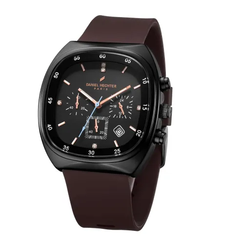 Image of Daniel Hechter Paris Bercy Collection Modern Chronograph Watch for Men with Square Dial and Silicon Band-DHM1001