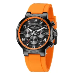 Daniel Hechter Paris Beaubourg Collection Multifunctional Watch for Men with Textured Round Dial and Silicon Strap-DHM1009