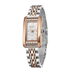 Daniel Hechter Paris Solferino Collection Stylish Analog Watch for Women with Rectangular Dial, Roman Accents, Stainless Steel Strap & Water Resistant - DHW2010
