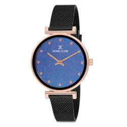 Daniel Klein Analog Black Dial Women's Stainless Steel Watch-Dk12070-4