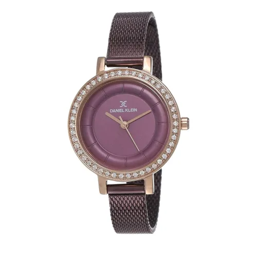 Image of Daniel Klein Analog Maroon Dial Women Watch -Dk11699-7 (Brown, Metal)