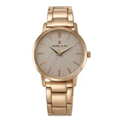 Daniel Klein Analog Glitter Rose Gold Round Dial Watch for Women 