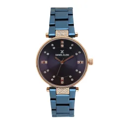 Daniel Klein Analog Blue Dial Womens Metal Watch