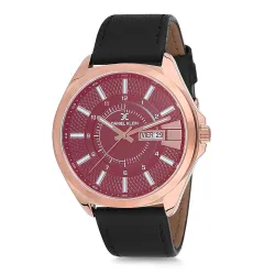 Daniel Klein Leather Analog Black Dial Mens Watch-Dk12172-4