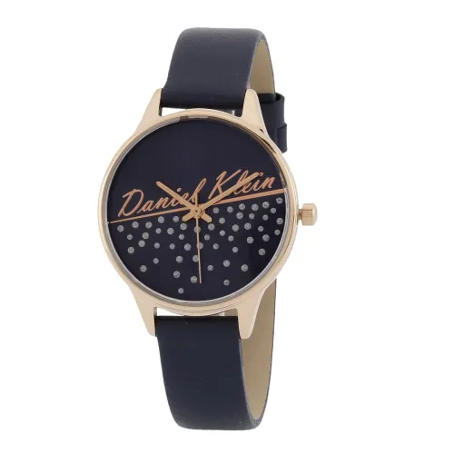 Image of Daniel Klein Leather Analog Blue Dial Women's Watch-DK.1.12776-5