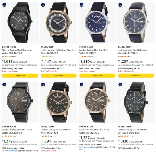 Image of Daniel Klein Men's Watch at minimum 75% Discount