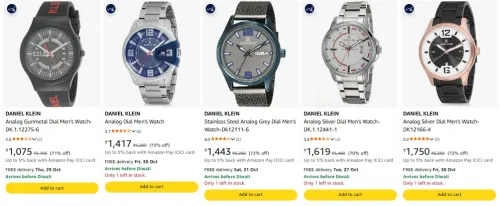 Image of Daniel Klein Stainless Steel Analog Grey Dial Men's Watch-Dk12111-6 at minimum