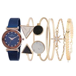 Daniel Klein Stainless Steel Blue Dial Analog Gift Set