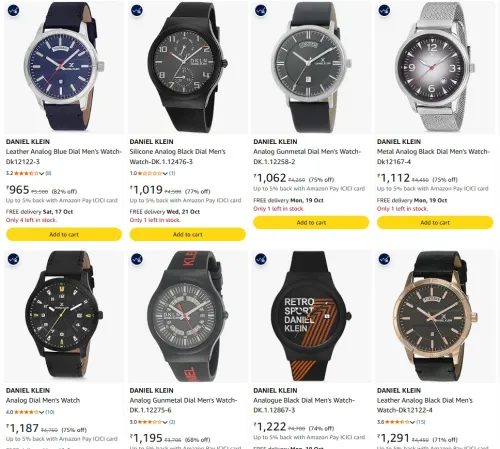Image of DANIEL KLEIN Watches at minimum 80% Discount