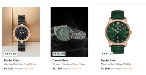 Image of Daniel Klein Watches for men's and women'sat minimum 80% Discount