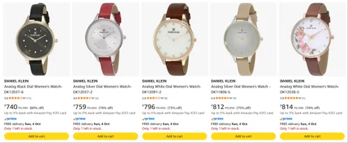 Image of Daniel Klein Women's Watches upto 80% Discount