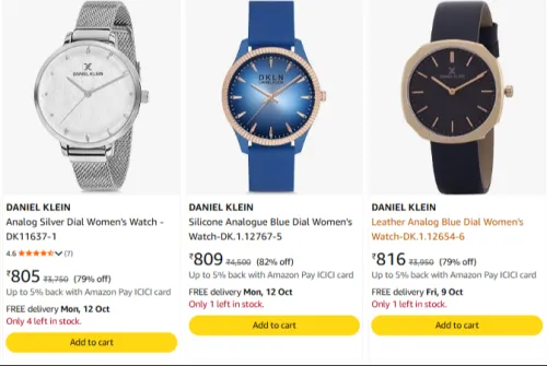Image of DANIEL KLEIN Wrist Watches at minimum 75% Discount