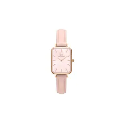 Daniel Wellington Leather Analog Pink Dial Womens Watch