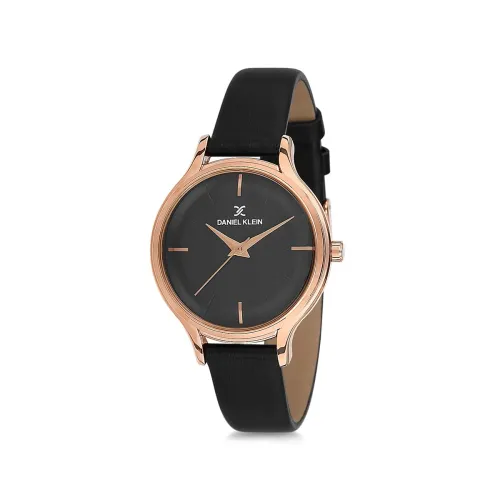 Image of Daniel Klein Analog Black Dial Women's Leather Watch-Dk11676-5