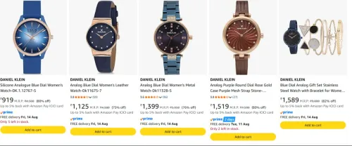 Image of Daniel Klein Analog Watches for Women at minimum 80% Discount