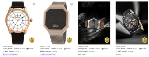 Image of Daniel Klein Men's Wrist Watches upto 85% Discount