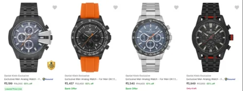 Image of Daniel Klein Men's Exclusive Wrist Watches at Minimum 60% Discount