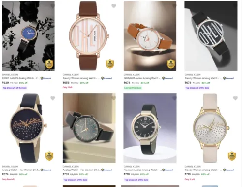 Image of DANIEL KLEIN Wrist Watches at minimum 80% Discount