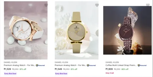 Image of Daniel Klein Women's Wrist Watches at minimum 80% Discount