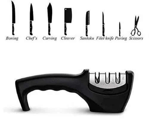 Image of DAPEMPORIUM 3-Stage Manual Knife Sharpener Tool
